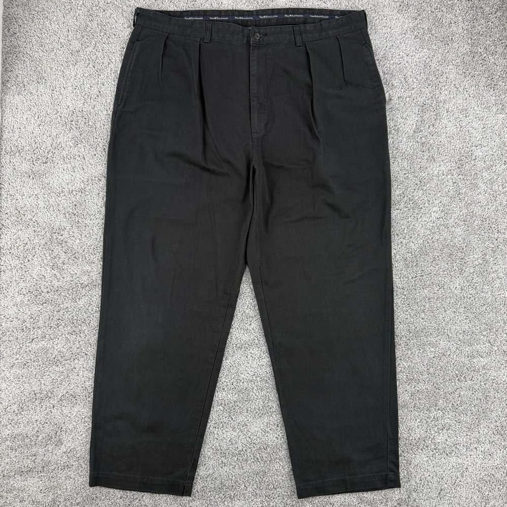Vintage Polo Ralph Lauren Andrew Pants Men's 42x30 Black Pleated Chino Preppy